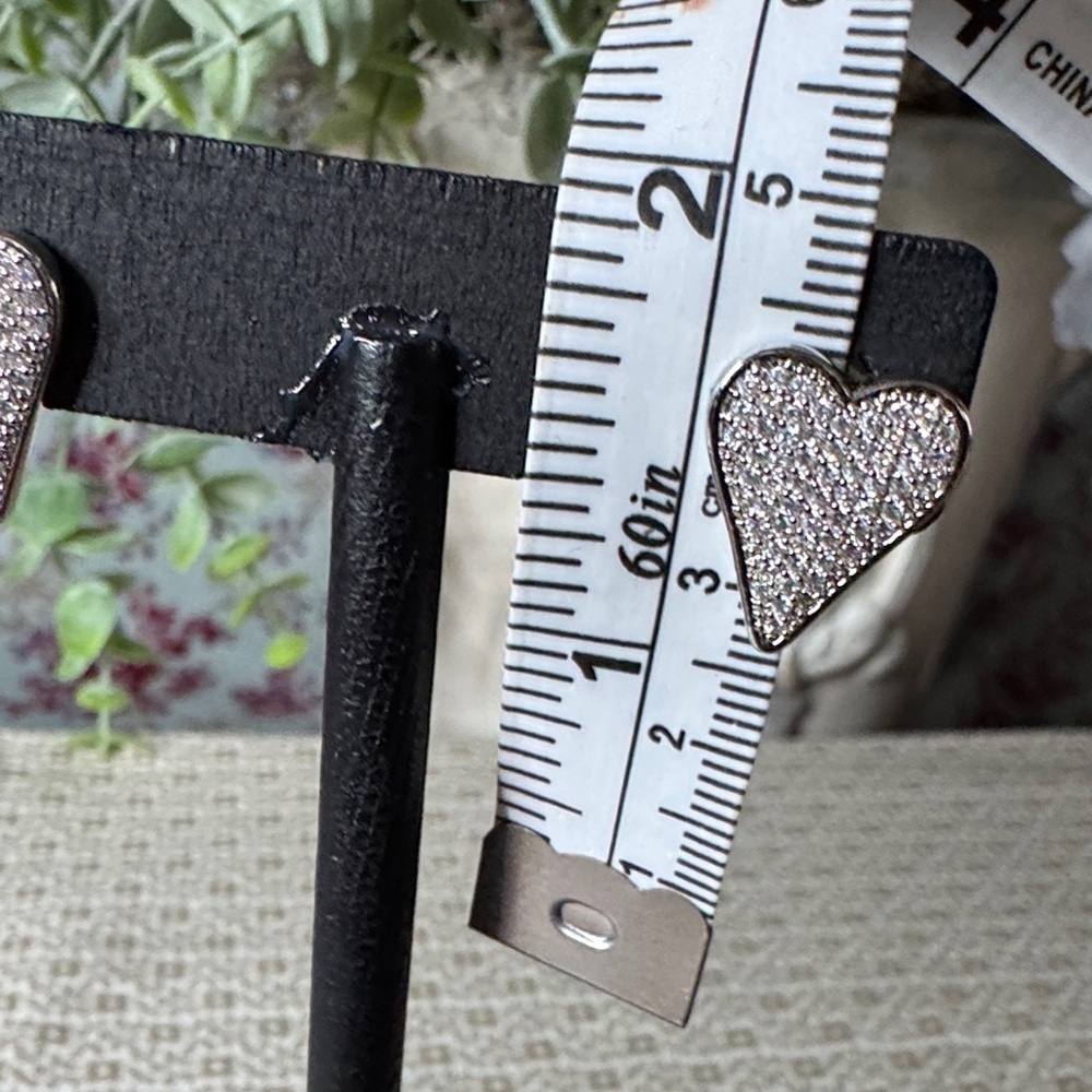 Heart Shaped Stainless Steel Earrings NWOT - Picture 3 of 3